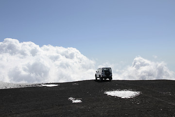 Image showing off-road Vehicle on Mt Etna volcano