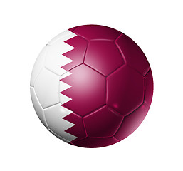 Image showing Soccer football ball with Qatar flag