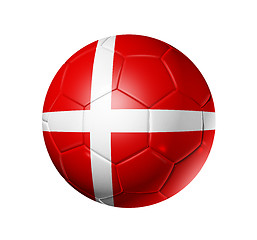 Image showing Soccer football ball with Denmark flag