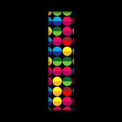 Image showing Alphabet Dots Color on Black Background I