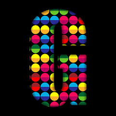 Image showing Alphabet Dots Color on Black Background G