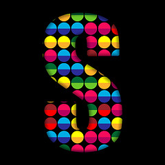 Image showing Alphabet Dots Color on Black Background S