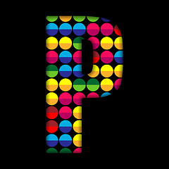 Image showing Alphabet Dots Color on Black Background P