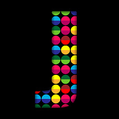 Image showing Alphabet Dots Color on Black Background J