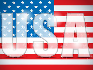 Image showing USA Glass Letters with Flag Background