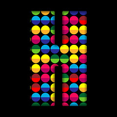 Image showing Alphabet Dots Color on Black Background H