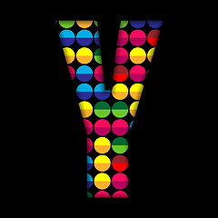 Image showing Alphabet Dots Color on Black Background Y