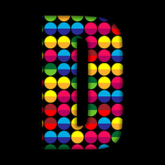 Image showing Alphabet Dots Color on Black Background D