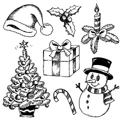 Image showing Christmas stylized drawings 1