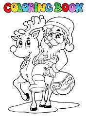 Image showing Coloring book Santa Claus topic 5