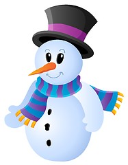 Image showing Winter snowman theme image 1