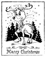 Image showing Reindeer theme drawing 1