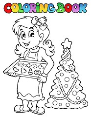 Image showing Coloring book Christmas topic 9
