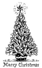 Image showing Christmas tree stylized drawing 1