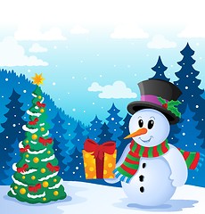 Image showing Winter snowman theme image 5