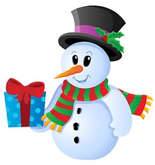 Image showing Winter snowman theme image 3