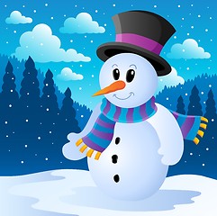 Image showing Winter snowman theme image 2
