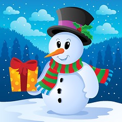 Image showing Winter snowman theme image 4