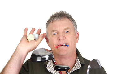 Image showing Golfer With Balls