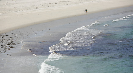 Image showing Walking along the coast