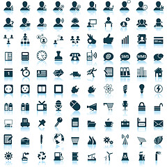 Image showing business and office icon set