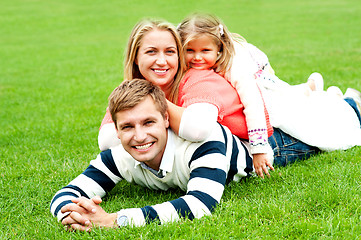 Image showing Photogenic family of three