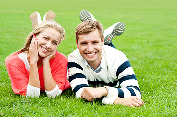 Image showing Happy young couple outdoors