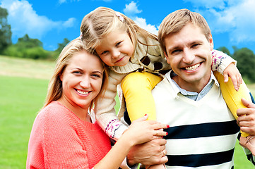 Image showing Beautiful happy caucasian family of three