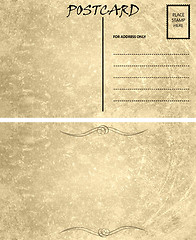 Image showing Vintage Empty Blank Postcard Template Front and Back