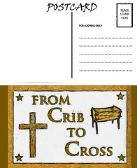 Image showing Empty Blank Postcard Template Crib and Cross Image 