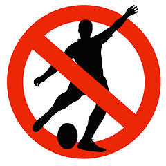 Image showing Rugby Player Silhouette on Traffic Prohibition Sign