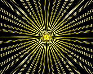 Image showing Yellow on Black Ray Burst