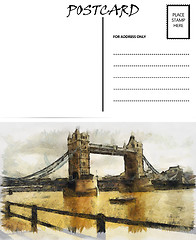 Image showing Empty Blank Postcard Template London Bridge Image 