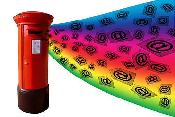 Image showing 3D Rainbow E-Mail Post Box
