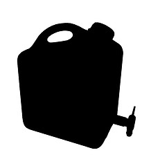 Image showing Plastic Bottle with Tap Silhouette Isolation 