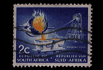 Image showing South Africa Postage Stamp Pouring Gold 1963