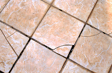 Image showing Home Repair Maintenance Cracked External Tiles 