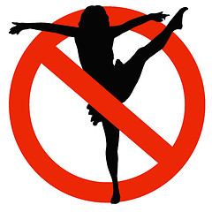 Image showing Dancer Silhouette on Traffic Prohibition Sign