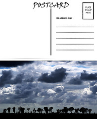 Image showing Empty Blank Postcard Template Africa Cloudy Sky Image 