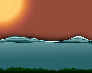 Image showing Clear Water Waves and Scorching Sun with Seabed Background