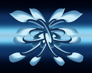 Image showing Unique Artistic Blue and White Flower Motif 