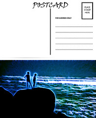 Image showing Empty Blank Postcard Template Sea Couple Image 