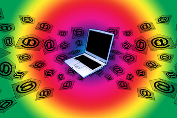 Image showing 3D E-Mail Laptop Rainbow