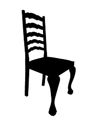 Image showing Antique Dining Table Chair Silhouette Isolation 