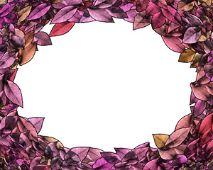 Image showing Framed Autumn Leaves Circlet 