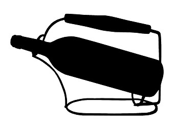 Image showing Wine Bottle Stand Silhouette Isolation 