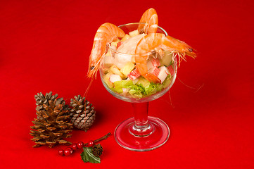Image showing Christmas prawn cocktail