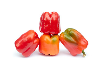 Image showing Fruits of sweet pepper on white