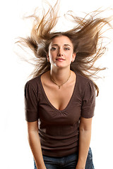 Image showing Woman With Wind in her Hair