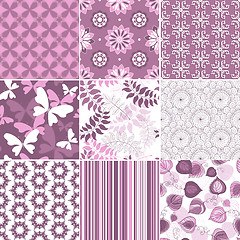 Image showing Set pastel seamless patterns